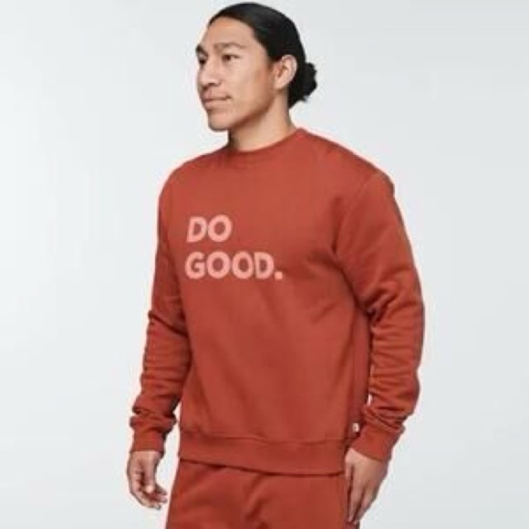 Mens Do Good Organic Crewneck Sweatshirt Spice Orange size Small NWT - Picture 9 of 9